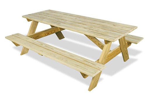 wooden picnic table